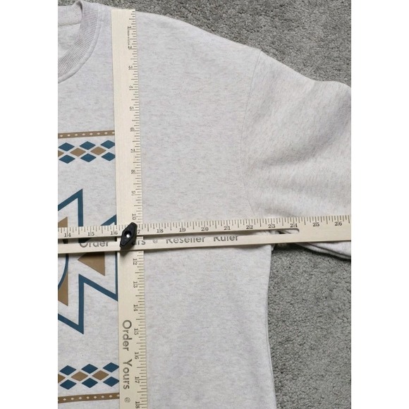 Buc-ees Aztec Tunic Pullover‎ Sweatshirt Soft Womens Large Beige - Picture 11 of 12